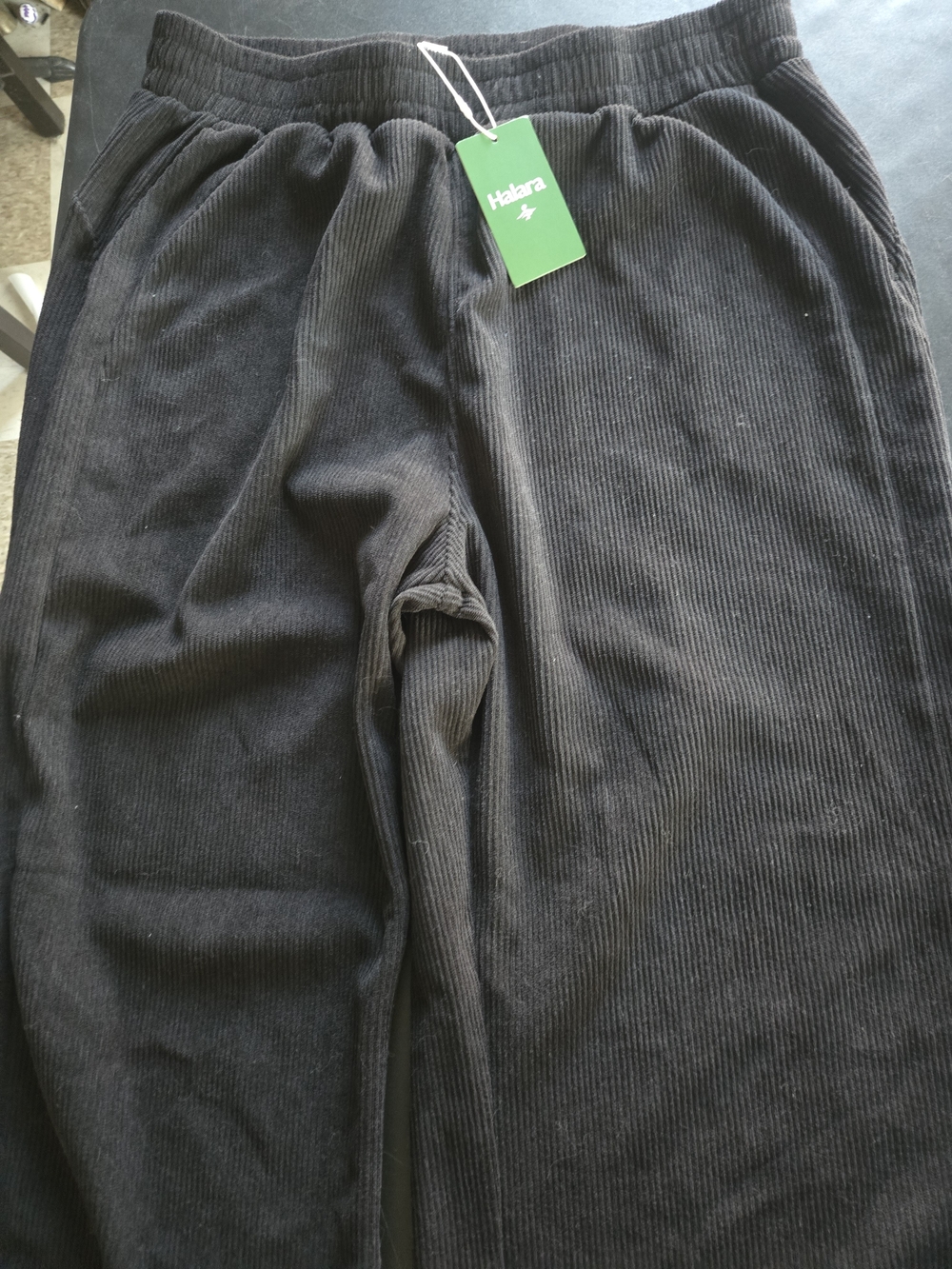 HALARA Kids Black Corduroy Joggers with Elastic Waist